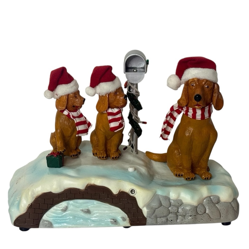 Gemmy Holiday Singing Christmas Trio Dogs Animated Motion Sensing Vintage‎